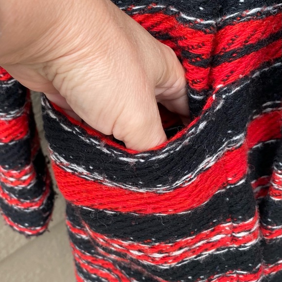 Lauren Ralph Lauren Striped Robe Style Sweater Cardigan w belt Wool blend size L - Picture 9 of 12